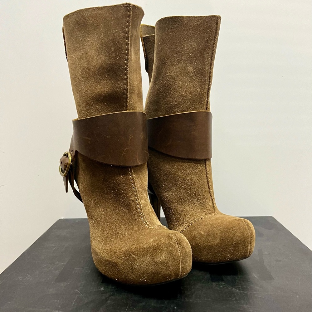 BNWOT Pedro Garcia Brown Suede Harness Bootie